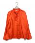 BALLSEY（ボールジィ）の古着「ハイカウントサテン ネックフリルブラウス」｜オレンジ