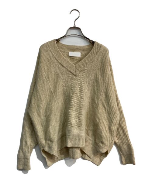 Mame Kurogouchi（マメクロゴウチ）mame kurogouchi (マメクロゴウチ) Random Jacquard Knit Top　MM17AW-KN024 ベージュ サイズ:2の古着・服飾アイテム