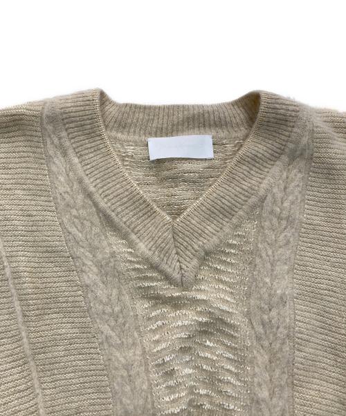 Mame Kurogouchi（マメクロゴウチ）mame kurogouchi (マメクロゴウチ) Random Jacquard Knit Top　MM17AW-KN024 ベージュ サイズ:2の古着・服飾アイテム