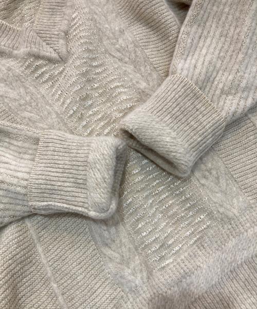 Mame Kurogouchi（マメクロゴウチ）mame kurogouchi (マメクロゴウチ) Random Jacquard Knit Top　MM17AW-KN024 ベージュ サイズ:2の古着・服飾アイテム