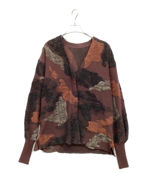 Mame Kurogouchi（マメクロゴウチ）Mame Kurogouchi (マメクロゴウチ) Pile Jacquard Knitted Cardigan ブラウン サイズ:1の古着・服飾アイテム