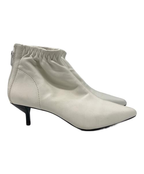 3.1 phillip lim（スリーワンフィリップリム）3.1 phillip lim (スリーワンフィリップリム) ギャザーショートブーツ ホワイト サイズ:37の古着・服飾アイテム