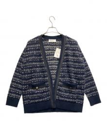 Lachement×eclat（ラシュモン×エクラ）の古着「ニットジャケット」｜ネイビー