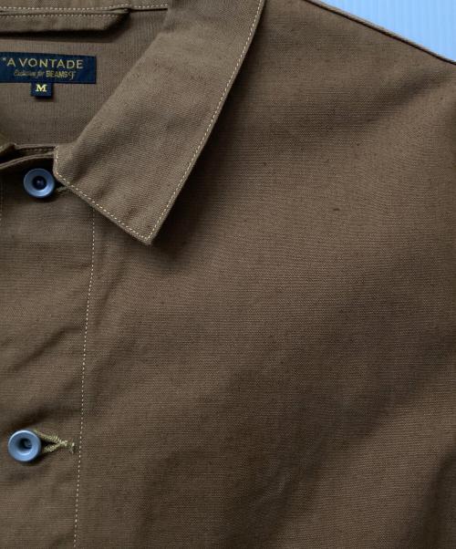A vontade（アボンタージ）A vontade (アボンタージ) BEAMS F (ビームスエフ) コットンヘンプ ダック ショートブルゾン ブラウン サイズ:Mの古着・服飾アイテム