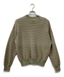 crepuscule（クレプスキュール）の古着「モススティッチモックネックロングスリーブスウェット」｜カーキ