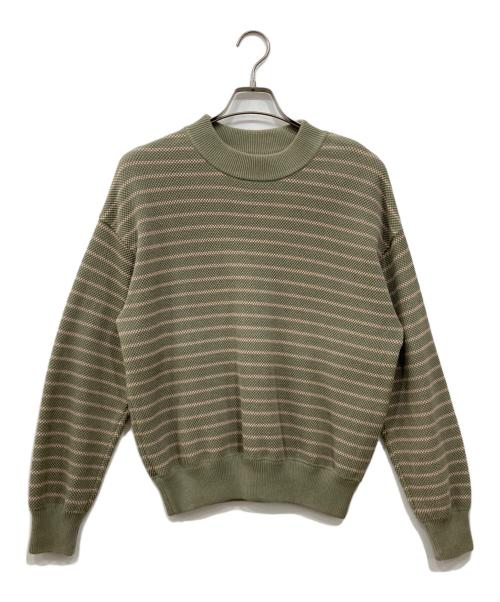 crepuscule（クレプスキュール）crepuscule (クレプスキュール) モススティッチモックネックロングスリーブスウェット カーキ サイズ:Freeの古着・服飾アイテム
