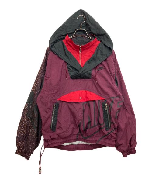 NIKE（ナイキ）NIKE (ナイキ) レイヤードアノラックパーカー ワインレッド サイズ:Mの古着・服飾アイテム