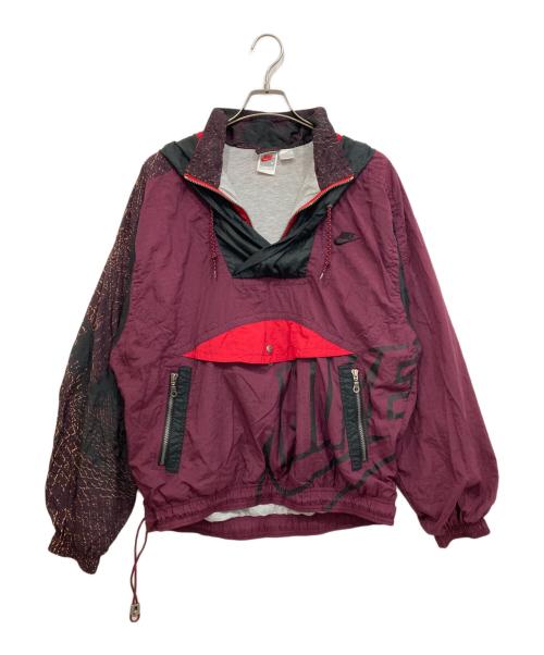 NIKE（ナイキ）NIKE (ナイキ) レイヤードアノラックパーカー ワインレッド サイズ:Mの古着・服飾アイテム