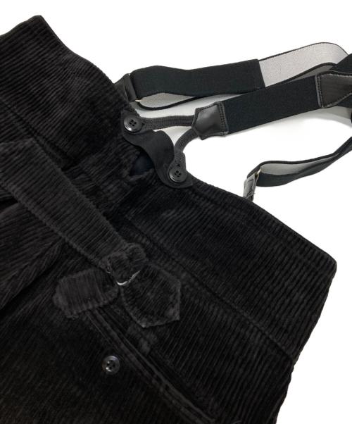 Adolphe Lafont（アドルフラフォン）Adolphe Lafont (アドルフラフォン) 太畝 サスペンダーコーデュロイパンツ ブラック サイズ:44の古着・服飾アイテム