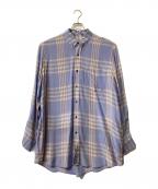 MARNIマルニ）の古着「レーヨンチェック オーバーサイズシャツ」｜ブルー