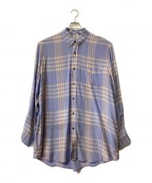 MARNI（マルニ）の古着「レーヨンチェック オーバーサイズシャツ」｜ブルー