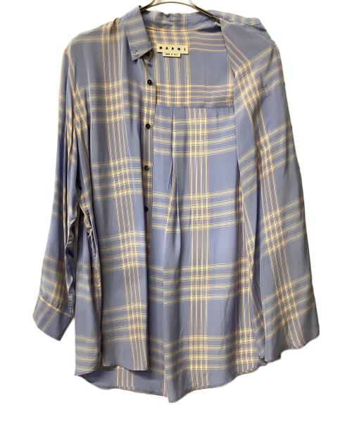 MARNI（マルニ）MARNI (マルニ) レーヨンチェック オーバーサイズシャツ ブルー サイズ:46の古着・服飾アイテム
