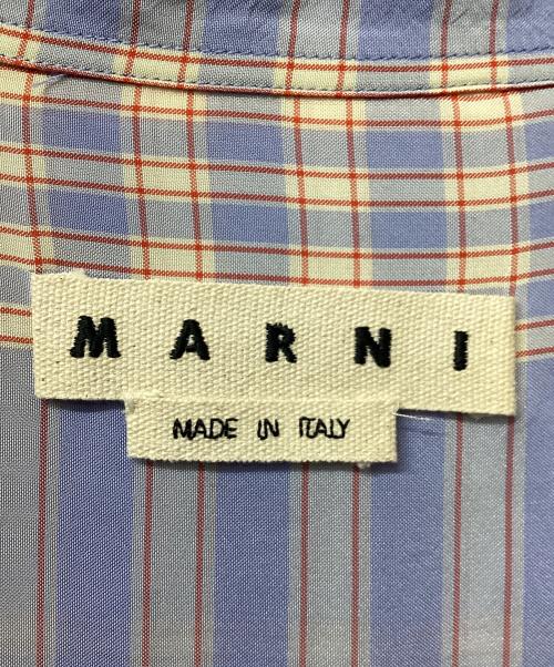 MARNI（マルニ）MARNI (マルニ) レーヨンチェック オーバーサイズシャツ ブルー サイズ:46の古着・服飾アイテム