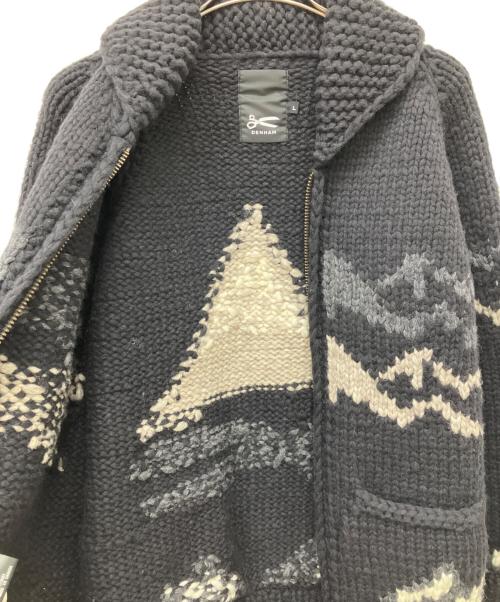 Denham（デンハム）Denham (デンハム) カウチンニットカーディガン ブラック サイズ:Lの古着・服飾アイテム