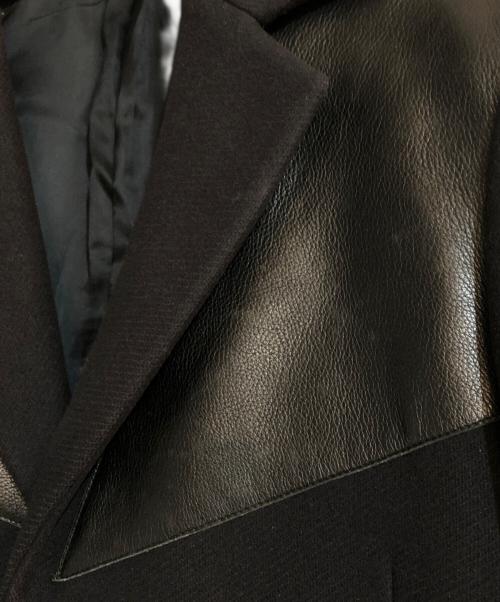 GIVENCHY（ジバンシィ）GIVENCHY (ジバンシィ) レザー切替コート ブラック サイズ:46の古着・服飾アイテム