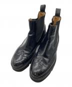 PASCUCCIパスクッチ）の古着「ウィングチップサイドゴアブーツ」｜ブラック