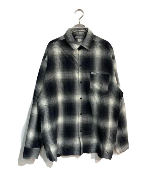 CalTop（キャルトップ）CalTop (キャルトップ) オンブレチェックシャツ ブラック×ホワイトの古着・服飾アイテム