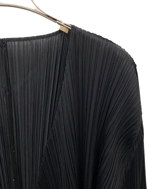 PLEATS PLEASE（プリーツプリーズ）PLEATS PLEASE (プリーツプリーズ) ベーシックスロングカーディガン ブラック サイズ:3の古着・服飾アイテム