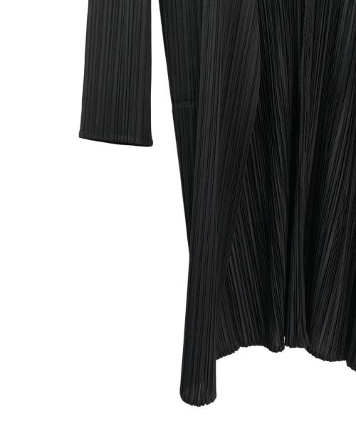 PLEATS PLEASE（プリーツプリーズ）PLEATS PLEASE (プリーツプリーズ) ベーシックスロングカーディガン ブラック サイズ:3の古着・服飾アイテム