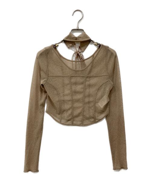 Snidel（スナイデル）Snidel (スナイデル) コルセットデザインカットトップス ブラウン サイズ:Freeの古着・服飾アイテム