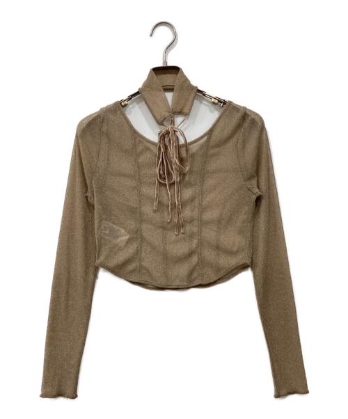 Snidel（スナイデル）Snidel (スナイデル) コルセットデザインカットトップス ブラウン サイズ:Freeの古着・服飾アイテム
