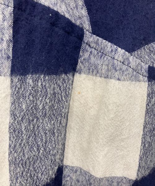 Y's（ワイズ）Y's (ワイズ) リネン混チェックサルエルパンツ ネイビー サイズ:2の古着・服飾アイテム