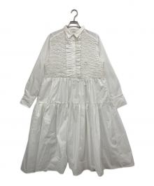 machatt（マチャット）の古着「フリルティアードシャツワンピース」｜ホワイト