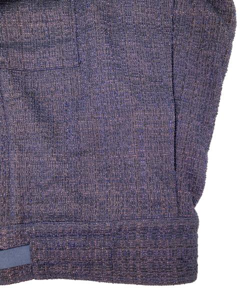 DAIRIKU（ダイリク）DAIRIKU (ダイリク) Tweed Motocycle Jacket ネイビー サイズ:M 未使用品の古着・服飾アイテム