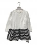 BORDERS at BALCONYボーダーズアットバルコニー）の古着「PEPLUM LONG SLEEVE TEE / ペプラムロングスリーブティー」｜ホワイト