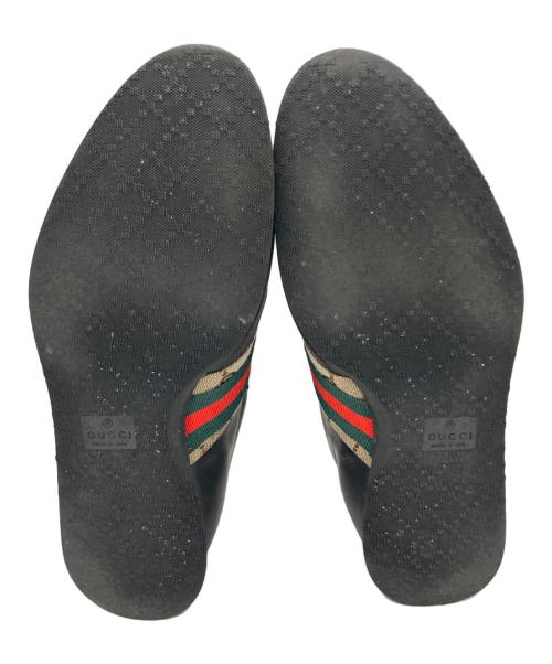 GUCCI（グッチ）GUCCI (グッチ) シェリーライン レザースニーカー ブラック サイズ:40の古着・服飾アイテム