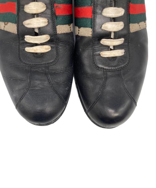 GUCCI（グッチ）GUCCI (グッチ) シェリーライン レザースニーカー ブラック サイズ:40の古着・服飾アイテム