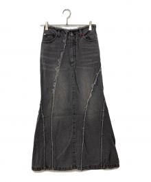 MAISON SPECIAL（メゾンスペシャル）の古着「Cellulose Denim Maxi Skirt / セルロース デニムマキシ スカート」｜ブラック