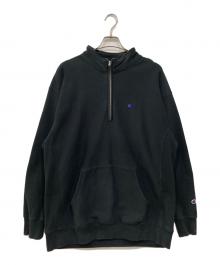 Champion REVERSE WEAVE（チャンピオン リバース ウィーブ）の古着「ハーフジップスウェット」｜ブラック