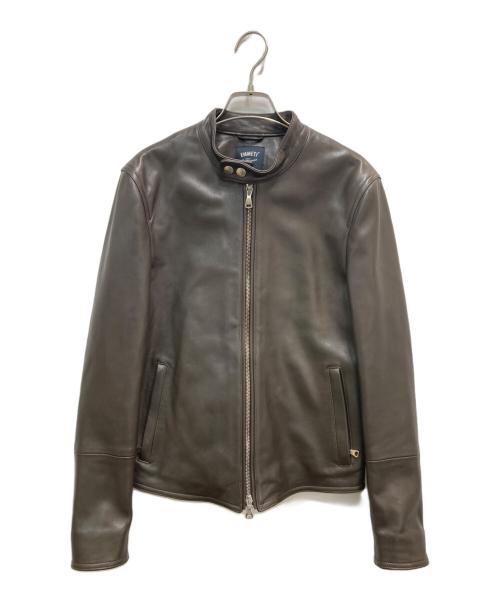 EMMETI（エンメティ）EMMETI (エンメティ) JURIユリ シングルライダース ジャケット ブラウン サイズ:44の古着・服飾アイテム