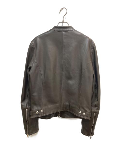 EMMETI（エンメティ）EMMETI (エンメティ) JURIユリ シングルライダース ジャケット ブラウン サイズ:44の古着・服飾アイテム