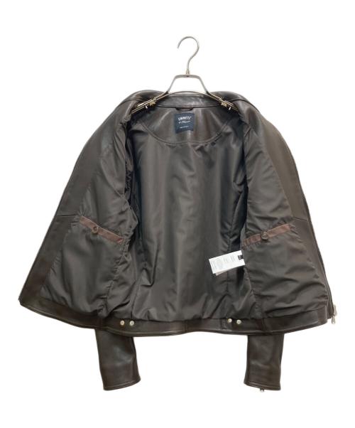 EMMETI（エンメティ）EMMETI (エンメティ) JURIユリ シングルライダース ジャケット ブラウン サイズ:44の古着・服飾アイテム