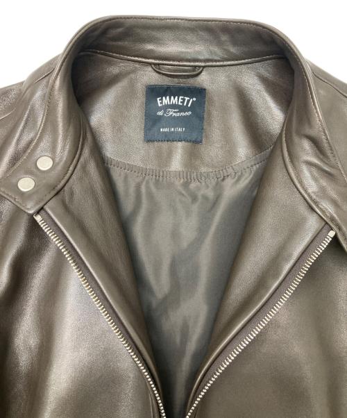 EMMETI（エンメティ）EMMETI (エンメティ) JURIユリ シングルライダース ジャケット ブラウン サイズ:44の古着・服飾アイテム