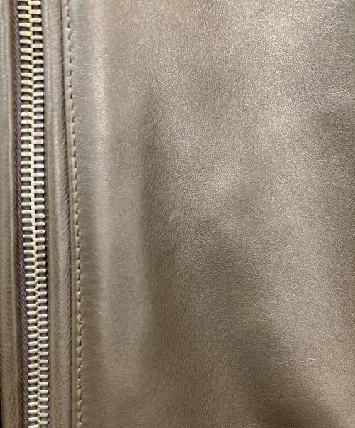 EMMETI（エンメティ）EMMETI (エンメティ) JURIユリ シングルライダース ジャケット ブラウン サイズ:44の古着・服飾アイテム