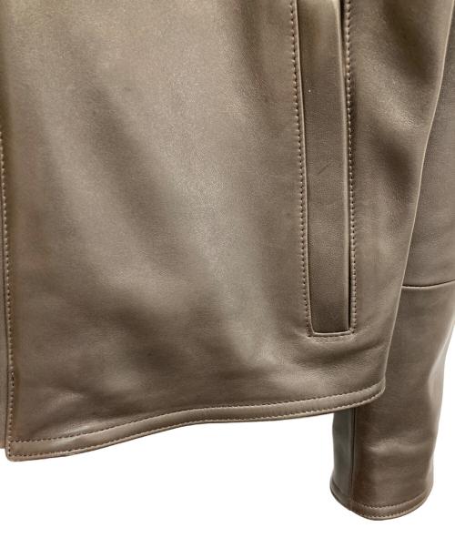 EMMETI（エンメティ）EMMETI (エンメティ) JURIユリ シングルライダース ジャケット ブラウン サイズ:44の古着・服飾アイテム
