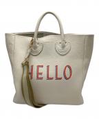 YOUNG & OLSEN The DRYGOODS STOREヤングアンドオルセン ザ ドライグッズストア）の古着「別注ストラップ付きHELLOバッグ」｜ホワイト