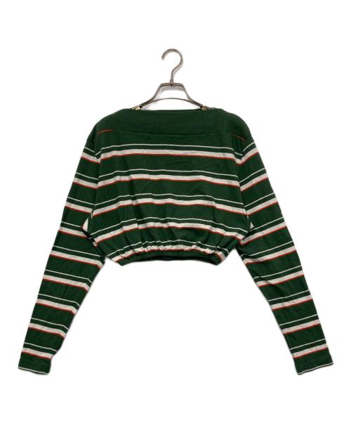 FUMIKA UCHIDA（フミカウチダ）FUMIKA UCHIDA (フミカウチダ) BODER LONG-SLEEVE CROPPED TOP グリーン サイズ:Mの古着・服飾アイテム