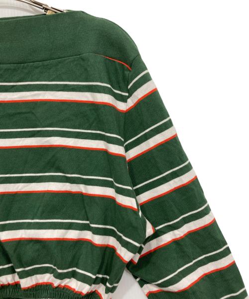 FUMIKA UCHIDA（フミカウチダ）FUMIKA UCHIDA (フミカウチダ) BODER LONG-SLEEVE CROPPED TOP グリーン サイズ:Mの古着・服飾アイテム