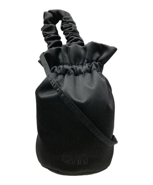 GANNI（ガニー）GANNI (ガニー) 巾着ショルダーバッグ ブラックの古着・服飾アイテム