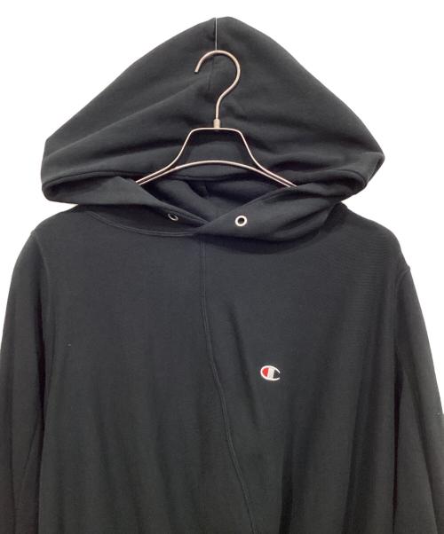 Champion REVERSE WEAVE（チャンピオン リバース ウィーブ）Champion REVERSE WEAVE (チャンピオン リバース ウィーブ) ANREALAGE (アンリアレイジ) Hooded Sweatshirt ブラック サイズ:Sの古着・服飾アイテム