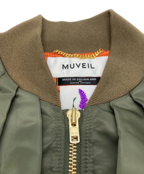 MUVEIL（ミュベール）MUVEIL (ミュベール) フラワー刺繍ブルゾン オリーブ サイズ:38の古着・服飾アイテム