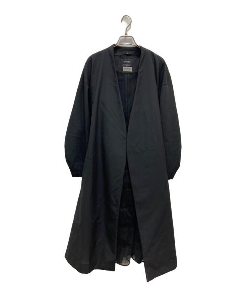 MUVEIL（ミュベール）MUVEIL (ミュベール) チュールライナー付ノーカラーコート ブラック サイズ:38の古着・服飾アイテム