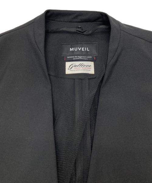 MUVEIL（ミュベール）MUVEIL (ミュベール) チュールライナー付ノーカラーコート ブラック サイズ:38の古着・服飾アイテム