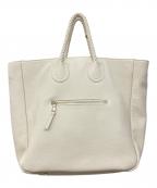 TREASURE TOPKAPIトレジャートプカピ）の古着「シュリンクレザー メッシュハンドル ショルダー付き トート バッグ」｜アイボリー