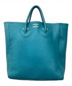 YOUNG & OLSEN The DRYGOODS STOREヤングアンドオルセン ザ ドライグッズストア）の古着「EMBOSSED LEATHER TOTE M / エンボス レザートート M」｜ブルー