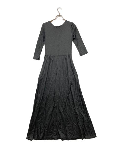 BORDERS at BALCONY（ボーダーズアットバルコニー）BORDERS at BALCONY (ボーダーズアットバルコニー) カシュクールマキシワンピース グレー サイズ:38の古着・服飾アイテム